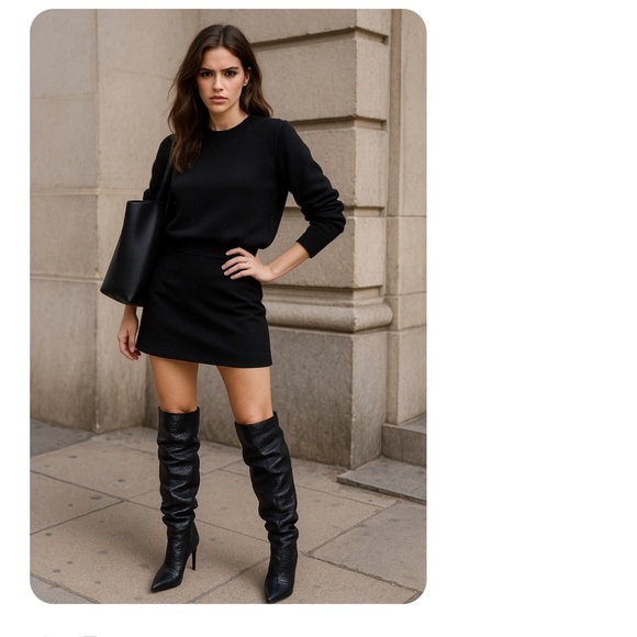 Vince Camuto Black Scrunched Textured Heeled Boots 3 1/2” heel - Picture 1 of 7